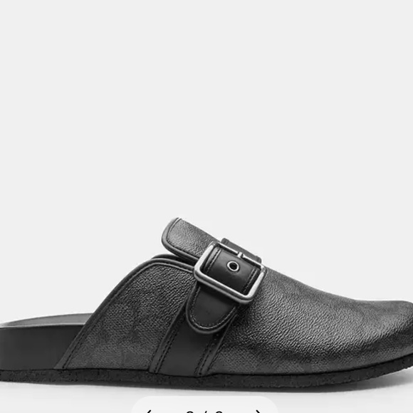 New Coach Men Black Benjamin Clog In Signature Canvas - Picture 2 of 4